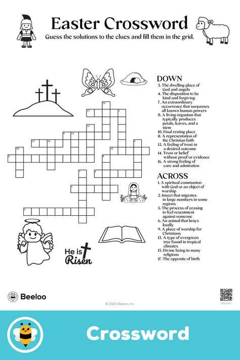 Advanced easter-themed crossword puzzle for kids ages 10 and up Easter Crossword Puzzle Free Printable, Easter Crossword, Word Puzzles For Kids, Catholic Easter, Easter Puzzles, Easter Worksheets, Easter 2024, Crafts And Activities For Kids, Puzzle For Kids