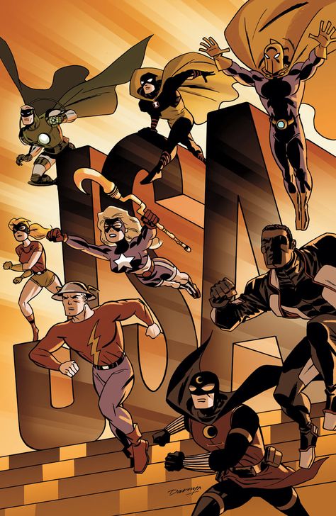 Justice Society of America #54 cover by Darwyn Cooke Darwyn Cooke, Justice Society, Justice Society Of America, Univers Dc, Arte Dc Comics, Dc Comics Characters, Superhero Comics, Detective Comics, American Comics