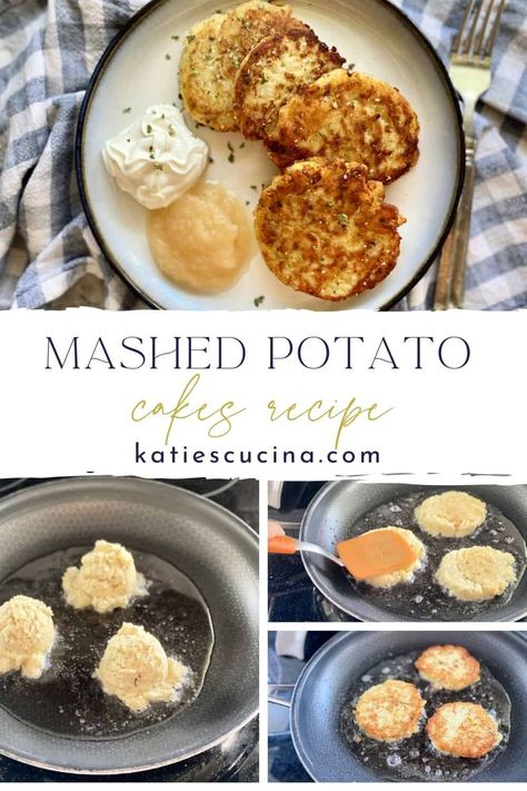 Mashed Potato Cakes Dish Recipes Easy, Leftover Mashed Potato Cakes, Mashed Potato Pancakes Recipe, Leftover Mashed Potato Pancakes, Mashed Potato Patties, Mashed Potato Pancakes, Potato Cakes Recipe, Mashed Potato Cakes, Crispy Recipes