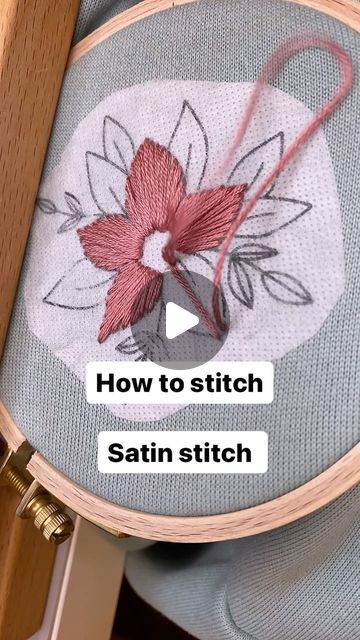 Embroidery Satin Stitch Tutorials, Satin Stitch Embroidery, How To Stitch, Patterns Embroidery, Embroidery Hoop Art, Satin Stitch, Pdf Patterns, Embroidery Tutorials, Embroidery Art