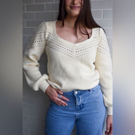 This Square Neckline Sweater Is So Easy To Dress Up Or Dress Down With Sneakers And Jeans Brand: Bluivy Material: 100% Polyester Runs True To Size Sneakers And Jeans, Khaki Sweater, Chunky Oversized Sweater, Mustard Sweater, Waffle Sweater, Sweater Duster, Boutique Sweater, Knitted Hood, Maternity Sweater