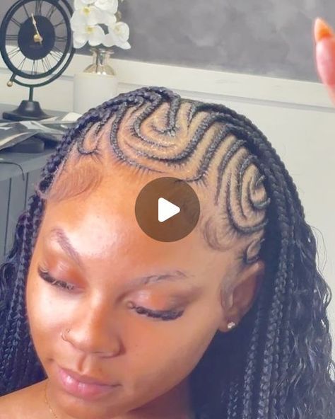 @styledbyarii_ on Instagram: "neat🔥🔥🔥  BOOK: half sewin w feedins (complex freestyle) + 1/2 extra bundle  **hair specs: 2 1/2 bundles of 26”**  #styledbyarii_ #braids #halfsewinhalfbraids #halfbraidshalfweave #fulanibraids #londonbraider #blackgirlmagic #explore #explorepage #melaninpoppin #hairtutorial #processvideo #reelsinstagram #reels #fyp #braidernearme" Half Down Cornrows, Braids To The Scalp With Weave, Half Cornrow Half Weave Hairstyles, Braided Hairstyles For Black Women Half Up Half Down, Mini Feed In Braids, Half Feedin Braids Half Sew In, Plaits Half Up Half Down, Half Braids Half Curls Black Hairstyles, Cornrow And Sew In Hairstyles