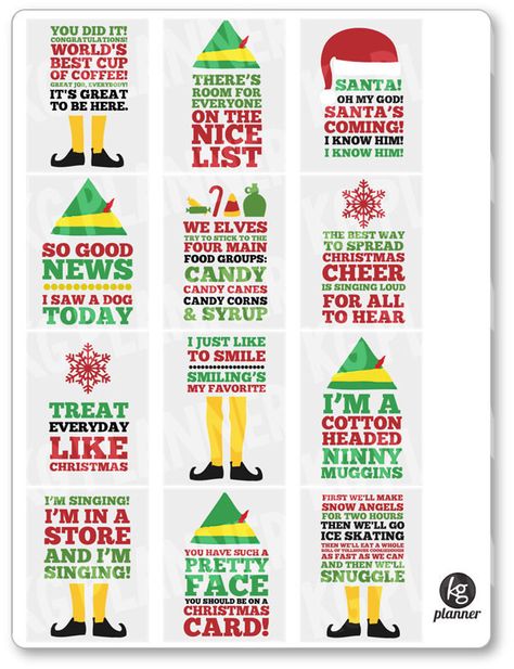 Elf Movie Quotes Elf Themed Christmas Party, Buddy The Elf Quotes, Elf Movie Quotes, Elf Quotes, Elf Christmas Decorations, Elf Movie, Elf Shirt, Type Art, Wrap Ideas