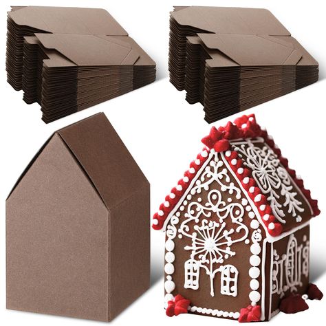 PRICES MAY VARY. Ample Quantity for Your Needs: with our package that includes 50 gingerbread house shaped boxes, you'll have a sufficient quantity to meet your requirements; Whether you're creating gifts for a large family gathering or a school project, you wouldn't run out of boxes any time soon Ideal for Diys: these gingerbread christmas cookie containers are ideally suitable for DIY projects; Unleash your creativity and personalize your boxes with drawings, messages, or stickers to make them Gingerbread House Supplies, Build Gingerbread House, Cardboard Christmas Crafts, Christmas Gingerbread Houses, Cardboard Gingerbread House, Kit House, Ginger Bread House Diy, School Holiday Party, Ward Christmas Party