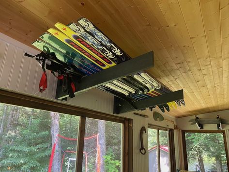 Ski and Board Racks — Storage Rack Solutions Ski Holder, Skateboard Storage, Snowboard Storage, Downhill Skis, Ski Board, Ski Rack, Garage Bike, Board Rack, Ski Storage