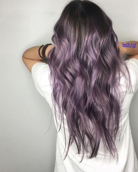 Ash Brown Hair With Highlights, Lavender Hair Ombre, Dark Ash Blonde Hair, Ash Blonde Hair Dye, Lavender Hair Colors, Gold Hair Colors, Ash Brown Hair, Dusty Lavender, Dyed Blonde Hair