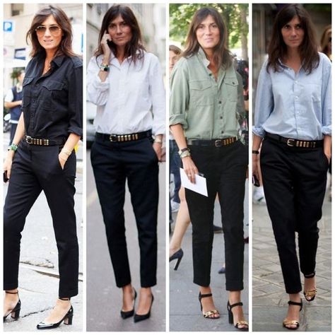 Emmanuelle Alt Style, Best Uniforms, Emmanuelle Alt, Trendy Business Casual, Parisian Women, Outfit Trends, Business Outfit, Casual Work Outfits, Parisian Chic