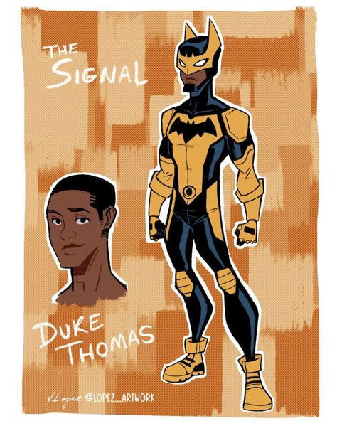 Concept Design: Duke Thomas/ The Signal #TheBatman #DukeThomas #signal #batfamily #DarkKnight #dccomics #dcuniverse #Fanart #design… | Instagram Saint Walker, Batman Gear, Dc Animation, Dc Comics Facts, Batman Characters, Duke Thomas, Marvel Character Design, Batman Concept, Univers Dc