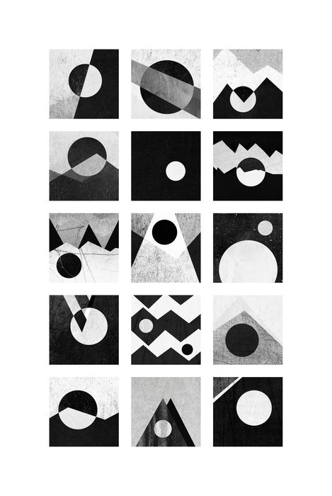 "Black & white / Circles & Squares" by Elisabeth Fredriksson on Artsider - Print available at http://www.artsider.com/works/15568-black-white-circles-squares