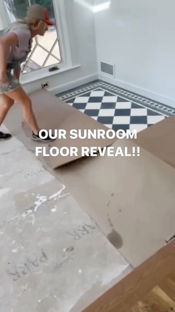 Emily Henderson on Instagram: "INTRODUCING — our sunroom floor!! This room is going to be so beautiful 😭 tiles are @prattandlarson :) I'm in love!! Install by @levelplanetileandstone windows by @sierrapacificwindows" 3 Season Porch Ideas Sunroom, Sunroom Tile Floor, Sunroom Tile, Sunroom Flooring Ideas, 3 Season Porch Ideas, Sunroom Floor, Sunroom Flooring, Conservatory Flooring, Beautiful Tiles