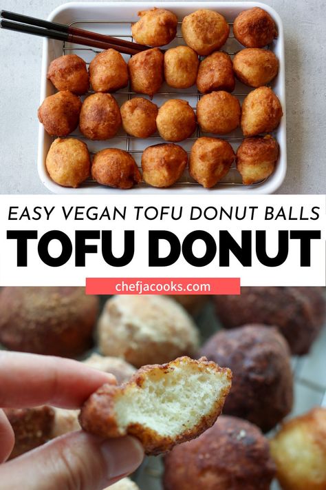 Vegan Recipes Dessert, Alkaline Snacks, Recipe Donut, Donut Balls, Italian Treats, Tofu Dessert, Resep Vegan, Vegetarian Recepies, Vegan Japanese