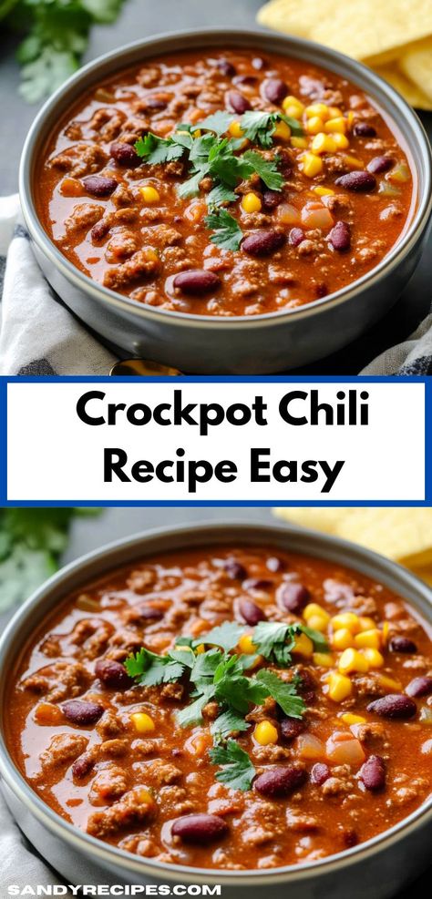 Want versatile crockpot recipes? This Crockpot Chili Recipe is delicious and easy! Perfect for chili meals and crockpot meals, and a great addition to your dinner ideas and dinner recipes for family. Easy Crockpot Chilli, Chili Meals, Chilli Recipe Crockpot, Best Chilli Recipe, Best Slow Cooker Chili, Easy Chili Recipe Crockpot, Ground Beef Crockpot Recipes, Spicy Chili Recipe, Recipes Chili