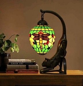 Tiffany Style Cat Lamp - Foter Large Marge, Stained Glass Cat, Cat Table, Tiffany Style Lighting, Cat Lamp, Buffet Table Lamps, Tiffany Style Table Lamps, Dragonfly Decor, Glass Cat