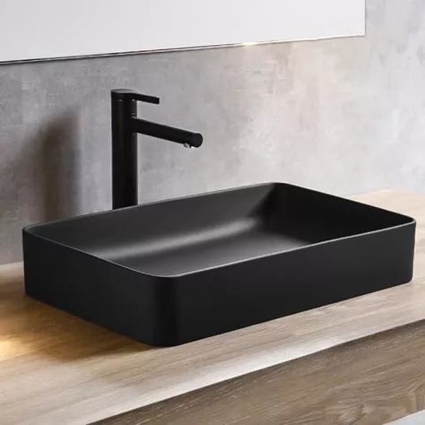 Rectangle Bathroom Sinks Art Ceramic Vessel Washing Basin Bowl For Bathroom Or Balcony Restoring Ancient Ways Sink With tap|Bathroom Sinks| - AliExpress Bathroom Bowl Sink Ideas, Black Wash Basin, Black Washbasin, Bathroom Bowl Sinks, Powder Room Modern, Modern Pedestal Sink, Bathroom Sink Bowls, Dark Bathroom Ideas, Black Bathroom Sink