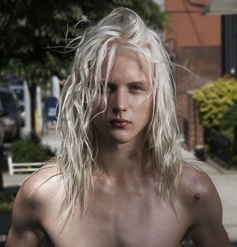 Dylan Fosket, Nordic Blonde, Long White Hair, Goth Guys, Boys Long Hairstyles, Blonde Boys, Long Hair Styles Men, The Model, Male Face