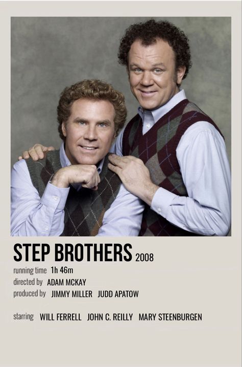 minimal polaroid movie poster for step brothers Stepbrothers Movie, Will Ferell, Smile Movie, Quarantine Movie, Movie Polaroids, Polaroid Movie Poster, Movie Character Posters, Alt Posters, Iconic Movie Characters