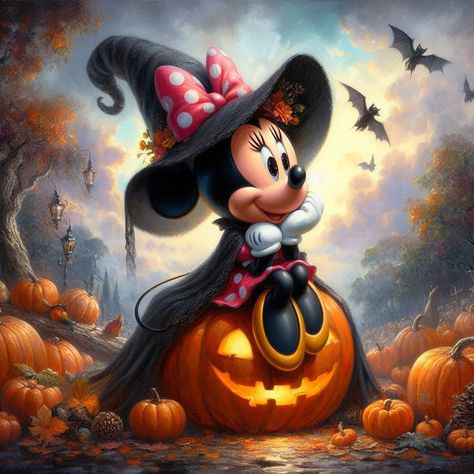 Mickey Disneybound, Disney Halloween Wallpaper, Mickey Mouse Background, Mickey Mouse Illustration, Happy Halloween Pictures, Minnie Mouse Images, Halloween Wallpaper Cute, Halloween Disney, Mickey Mouse Halloween