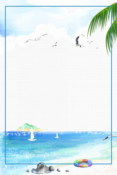 Simple Summer Beach Border Beach Template, Summer Background Images, Text Borders, Border Background, Side Borders, Background Summer, Frame Border Design, Simple Summer, Page Borders