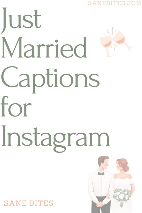 Funny Married Quotes, Just Married Announcements, Captions For Newly Married Couple, Got Married Captions, Just Married Instagram Captions, Wedding Announcement Captions, Wedding Video Caption, Wedding Post Captions Instagram, Wedding Day Captions For Instagram