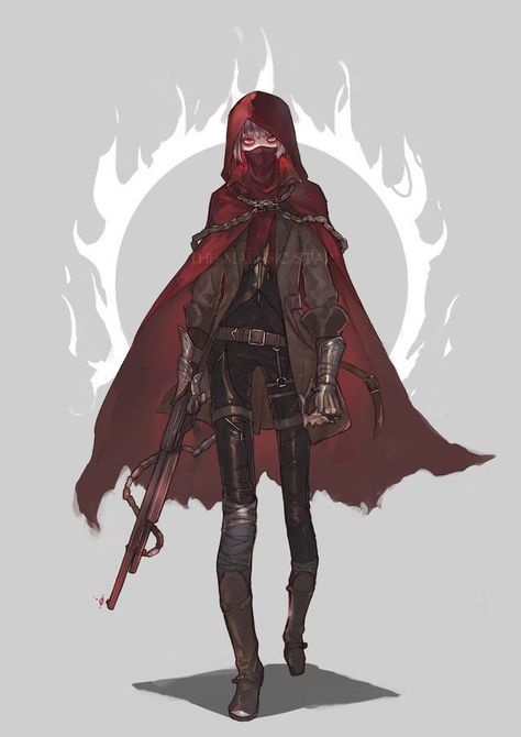 Rouge Outfits Female Dnd, Thief Character, Red Riding Hood Art, Dnd Oc, Red Cape, Dnd Art, Oc Ideas, Red Hood, Arte Fantasy