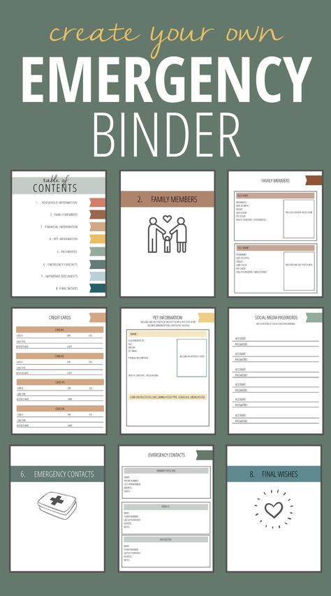 MAKE YOUR OWN EMERGENCY BINDER - Tory Stender Emergency Preparedness Binder, Family Emergency Binder, Estate Planning Checklist, Emergency Binder, Emergency Prepardness, Home Binder, Emergency Preparedness Kit, Life Binder, Family Emergency