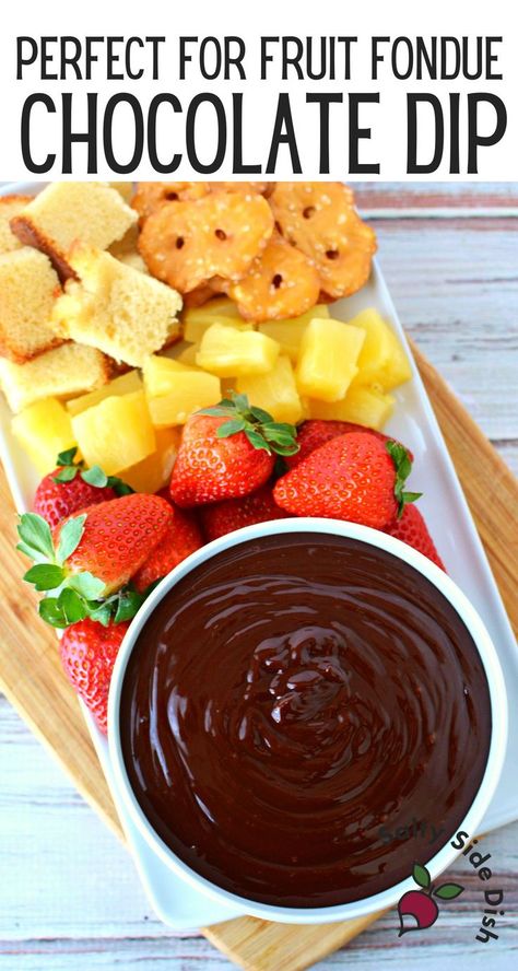 bowl with chocolate dip surrounded by fruit. Chocolate Dip Board, Fruit With Chocolate Dip, Strawberries And Chocolate Dip, Melted Chocolate For Dipping Crockpot, Chocolate Fruit Dip Recipe, Fruit And Chocolate Charcuterie Board Ideas, Chocolate Fondue Fruit Platter, Dipping Chocolate For Strawberries, Desserts Dipped In Chocolate