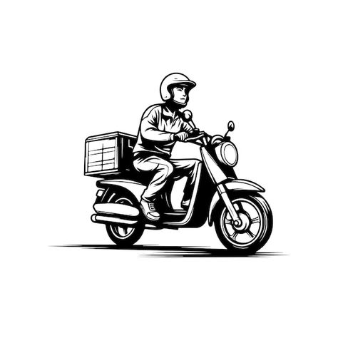 Delivery boy silhouette | Premium Vector #Freepik #vector #fast-delivery #delivery-logo #express #delivery Fast Delivery Logo, Delivery Icon, Delivery Logo, Delivery Boy, Boy Silhouette, Boy Illustration, Logo Banners, Cityscape Photos, Logo Food