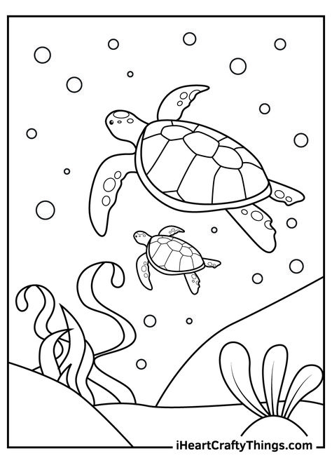 Sea Turtle Coloring Pages, Under The Sea Drawings, Diy Watercolor Cards, Turtle Coloring, Sea Drawing, Turtle Coloring Pages, Ocean Turtle, Space Coloring Pages, Turtle Pattern