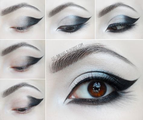 Beauty Angel: Goth Eye Makeup Tutorial Goth Eye Makeup Tutorial, Gothic Eye Makeup, Make Up Guide, Maquillage Goth, Goth Makeup Tutorial, Goth Eye Makeup, Best Makeup Tutorials, Eye Makeup Steps, Green Makeup