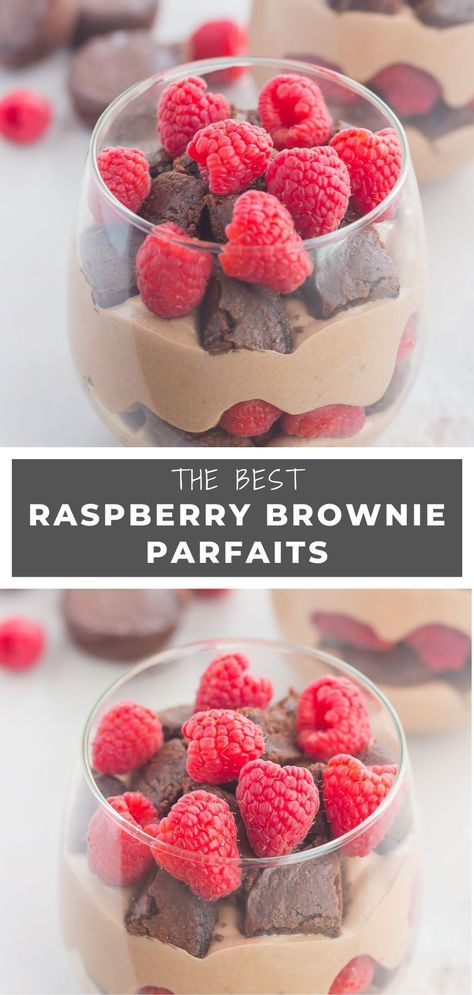 Raspberry Brownie, Beaux Desserts, Raspberry Desserts, Parfait Desserts, Raspberry Recipes, Simple Dessert, Fresh Raspberries, Dessert Dips, Deilig Mat