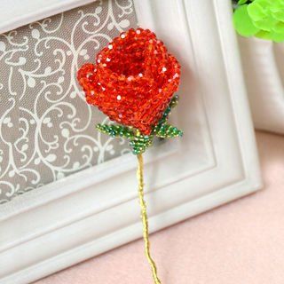 Picture of The Final Look of the Delicate 3d Beaded Rose: Beaded Rose, Easy Perler Bead Patterns, Beaded Flowers Patterns, French Beaded Flowers, 3d Rose, Beaded Crafts, Family Crafts, Gifts For Your Girlfriend, Perler Bead Patterns