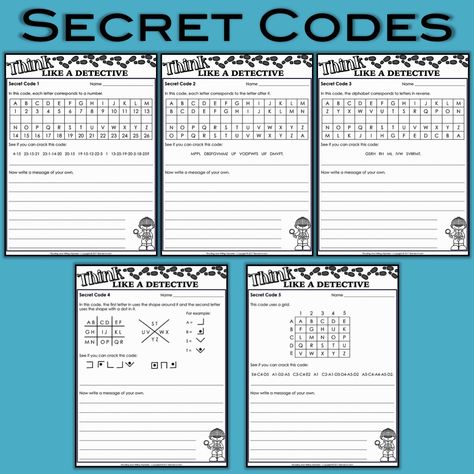 Mystery Activities - Secret Codes Mystery Activities For Kids, Mystery Activities, Mystery Games For Kids, Mystery Unit, Spy Theme, Mystery Crafts, Junior Detective, Spy Games For Kids, The Westing Game