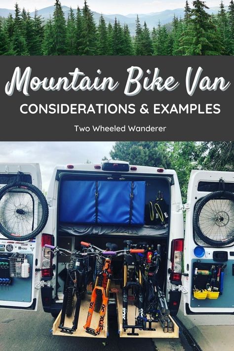 Campervan Bike Storage, Mountain Bike Van Conversion, Mtb Van Life, Mtb Van Conversion, Van Conversion Bike, Van Setup, Bike Storage In Van, Van Renovation, Moto Van