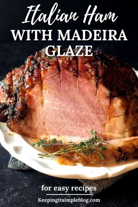 An amazing baked ham with the most delicious Italian spice rub and madeira glaze over top. This recipe takes baked ham to a whole new level! Italian Ham Recipes, Whole Ham Recipes, Best Baked Ham, Baked Ham Recipes, Ham Seasoning, Italian Spice, Italian Thanksgiving, Spanish Ham, Italian Ham