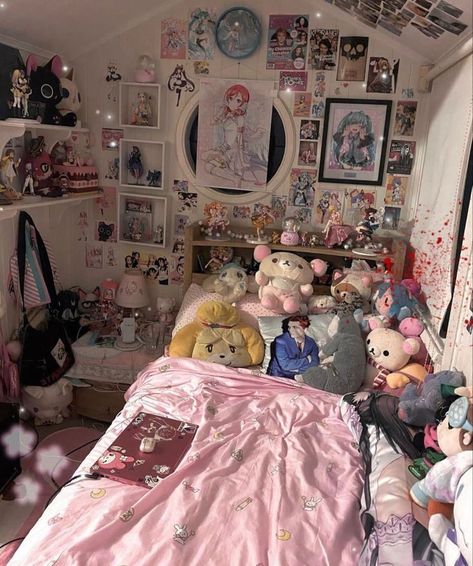 #kpop #shifting #aesthetic #pink #cutecore #kawaii #gorecore #mymelody #melody #my #pink #☆。* #cinnamoroll #hellokitty Cute Core Room, Cutecore Bedroom, Pink Cinnamoroll, Shifting Aesthetic, Cutecore Room, Pink Cutecore, Kpop Shifting, Otaku Room, Pinterest Room Decor