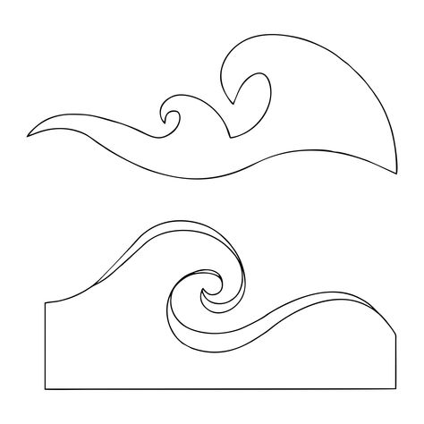 Ocean Wave Template Ocean Waves Design, Diy Ocean Waves Decoration, Cardboard Ocean Waves, Cardboard Waves How To Make, Make Waves Poster, Cardboard Waves Diy, Wave Template Printable, Waves Template Free Printable, Wave Stencil Templates