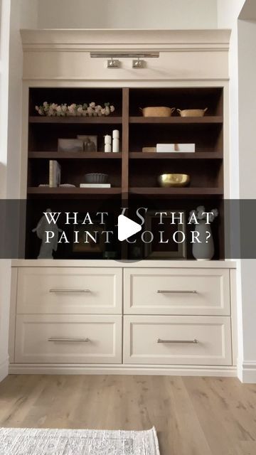 Andrea Nelson | Home Decor | Interior Decorating on Instagram: "Most Requested paint colors in my home. 🤍

It’s been a while since I shared all of this info in one place. Choosing paint colors and sheens can feel daunting. Hopefully these color tips are helpful!

Main walls: Accessible Beige by SW cut to 25%

Main trim: Accesible Beige by SW cut to 50%

Living room cabinets: Accessible Beige by SW

Office/Den: Cyberspace by SW

Primary Bedroom: Our painter did a color match to Behr’s Dusk Blue using @sherwinwilliams Emerald paint, and it’s a perfect match

Slat Accent Walls: Urbane Bronze by SW

**PRO TIP: Use eggshell sheen on the walls (one level up from flat) and satin sheen on the trim (one level up from eggshell)**

▪️Follow @stonebrook.home for more home design inspiration and inter Sw Realist Beige Cabinets, Stonebrook Home, Accessible Beige Cabinets, Sw Accessible Beige, Paint Tips And Tricks, Wall Paint Inspiration, Urbane Bronze, Almirah Designs, Beige Cabinets