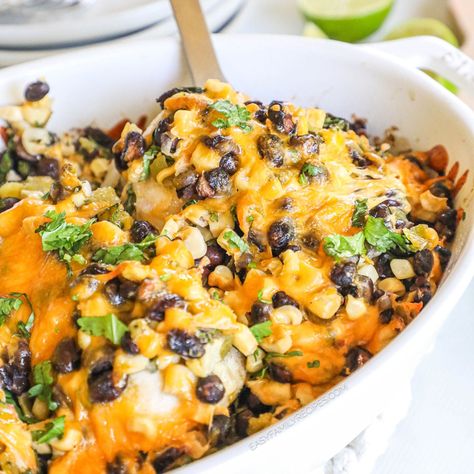 Black Bean Chicken Bake Chicken Black Bean Casserole Recipes, Black Beans And Chicken Recipes, Black Bean Chicken Recipes, Recipes With Black Beans And Corn, Chicken Black Bean Casserole, Chicken Black Bean, Black Bean Casserole, Chicken Bake Recipe, Santa Fe Chicken