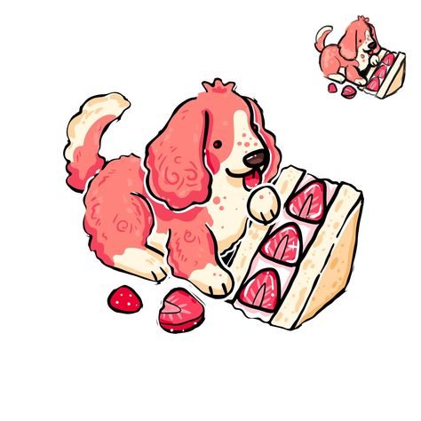 Sandwich puppies !!!!! I have a YouTube video drawing these guys from a couple of weeks ago if that inch rests you! :3 — #art #artwork #drawing #illustration #digitalart #digitalpainting #digitaldrawing #digitalillustration #procreate #cuteart #sillyart #doglover #dogs #puppies #cockerspaniel #goldenretriever #foodart Dog Treat Drawing, Fruit Doodle, Video Drawing, Candy Drawing, Dessert Illustration, Animal Food, Food Drawings, Fruits Drawing, Sketching Ideas