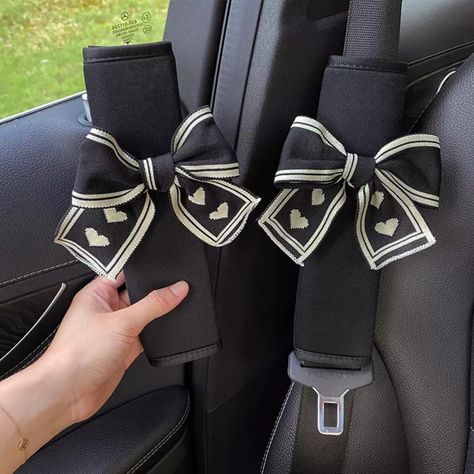 Black Car Interior Decor, Decorated Car Interior, Seatbelt Cover, Seat Belt Pads, Car Deco, Random Items, Girly Car, Car Accessories For Women, Awesome Cars