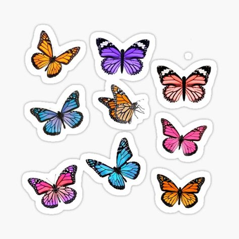 Butterfly Aesthetic Design, Butterfly Stickers Aesthetic, Car Sticker Design Ideas, Butterfly Stickers Printable, Cute Butterfly Stickers, Sticker Set Aesthetic, Tiktok Stickers, Butterfly Scrapbook, Butterflies Stickers