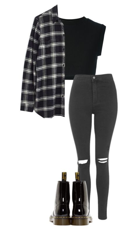 "Untitled #556" by bands-are-my-savior ❤ liked on Polyvore featuring adidas Originals, Madewell, Topshop and Dr. Martens Comfy Outfit For School, Stil Emo, Istoria Modei, Mode Kawaii, Mode Grunge, Mode Instagram, Plaid Shirts, Hipster Outfits, Mode Kpop