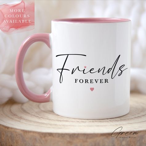 Friendship Decor, Friendship Mugs, Quote Friends, Cute Friendship, Pretty Hearts, Friends Mug, Matching Colours, Forever Green, Feed Ig