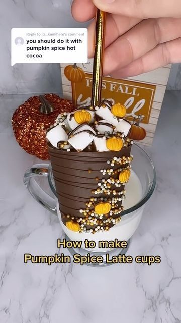 Fall Hot Chocolate, Ghiradelli Chocolate, Thanksgiving Chocolates, Chocolate Melting Wafers, Hot Chocolate Gifts, How To Make Pumpkin, Pumpkin Pumpkin, Hot Chocolate Bars, Chocolate Bomb