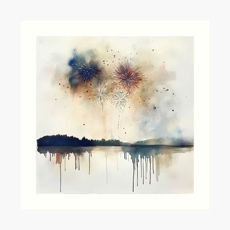 Get my art printed on awesome products. Support me at Redbubble #RBandME: https://www.redbubble.com/i/art-print/New-Year-s-Eve-Fireworks-Display-Watercolor-Night-Sky-Celebration-by-solynneart/165181227.1G4ZT?asc=u Watercolor Fireworks, Celebration Art, Firework Painting, Watercolor Night Sky, Fireworks Display, New Year’s Eve, Night Sky, Night Skies, Fireworks