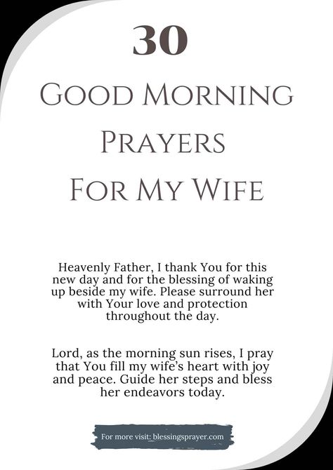 Morning Prayer for My Wife Prayer For My Wife, Friends Bible Verse, Prayer For Boyfriend, Bible Verses About Relationships, Jesus Quotes Inspirational, Good Morning Bible Verse, Couples Prayer, Monday Prayer, Prayer For Wife