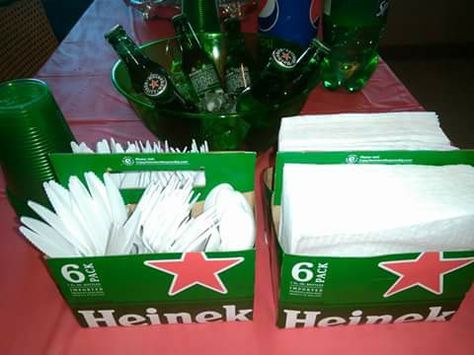 Heineken Birthday Heineken Party Decoration Ideas, Heineken Birthday Party Ideas, Beer Themed Birthday Party Decorations Diy, Shebeen Theme Party, Beer Themed Birthday Party Decorations, Heineken Party, Beer Themed Birthday Party, Beer Party Theme, Beer Birthday Party