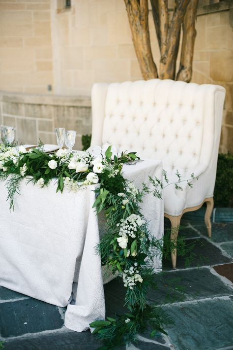 Intimate Seating Wedding Reception Head Table, Reception Head Table, Beverly Hills Wedding, Heart Table, Spencer Smith, Table Garland, Head Table Wedding, Head Tables, Sweetheart Table Wedding