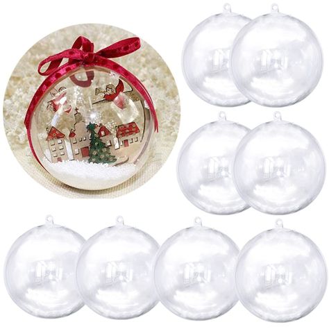 PRICES MAY VARY. PACK OF 30: Super value bulk of 30 sets clear plastic ornaments balls, come with total of 60 hemispheres, 30 female and 30 male, simple assembly to get 30 complete spheres balls. Our clear plastic ornaments is round ball globe shape, 80mm in outer diameter. Perfect size, not too big, and not too small. CLEAR PLASTIC PREMIUM QUALITY: Made from sturdy, clear acrylic PS plastic, these spheres are lightweight, durable, and shatterproof. They retain their clarity. EMPTY & CRAFTS FILL Diy For Christmas, Clear Ornament Balls, Christmas Ornaments Balls, Clear Plastic Ornaments, Diy Crafts Christmas, Christmas Wedding Decorations, Clear Ornaments, Christmas Hanging Decorations, Navidad Diy