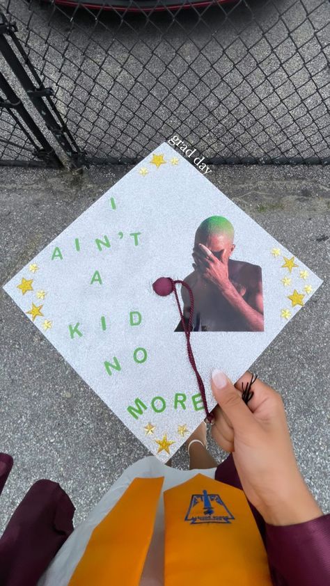 Spm Graduation Cap, Pitbull Graduation Cap, Class Of 2024 Cap Ideas, Junior H Graduation Cap, G59 Graduation Cap, Bryson Tiller Graduation Cap, Grad Cap Music Ideas, Grad Cap Ideas Frank Ocean, Eminem Graduation Cap